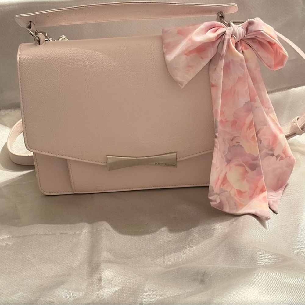 Betsey Johnson Light Pink Crossbody Bag with Floral bow